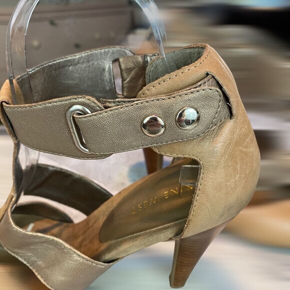 Nine West Leather strappy heeled sandals size 8 - Picture 8 of 11